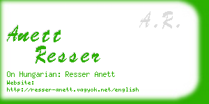 anett resser business card
